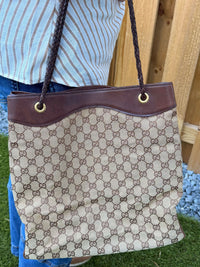Gucci Shoulder Bag Brown Canvas