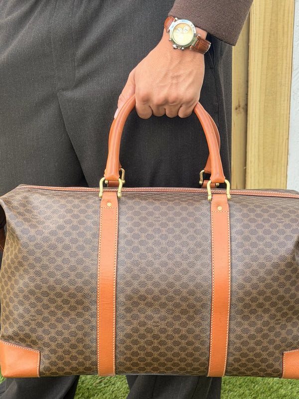 CELINE Boston Travel Bag Brown PVC