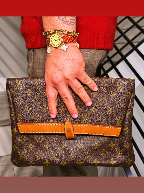 Louis Vuitton Monogram Pochette Pliante Clutch Hand Bag Old Model