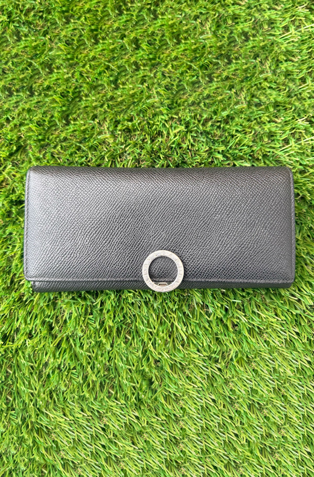 Bvlgari Long Wallet Black Leather