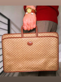 Gucci GG Micro Brown PVC Leather Briefcase