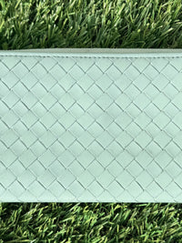 Bottega Veneta Intrecciato Lambskin Zippy Long Wallet Blue Mint