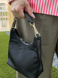 Gucci Canvas Leather Black Hand Bag (Mini)