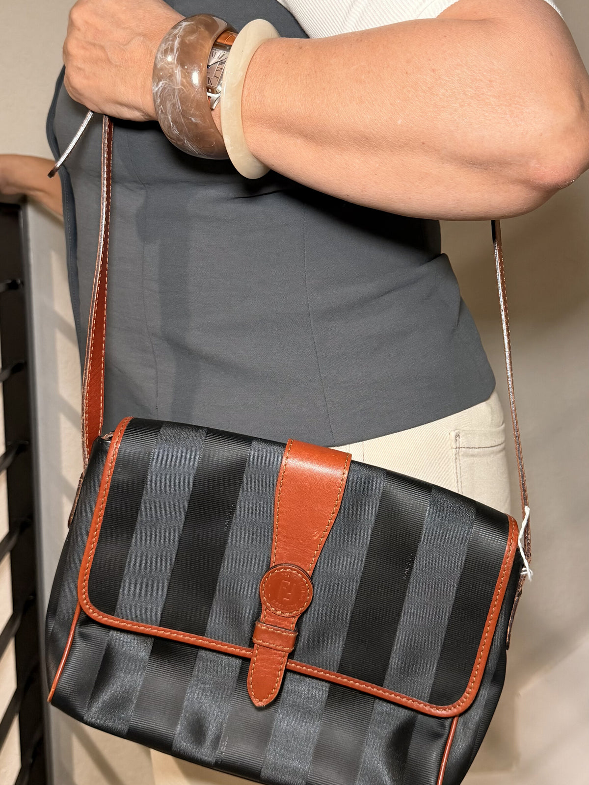Fendi Shoulder Bag Black PVC