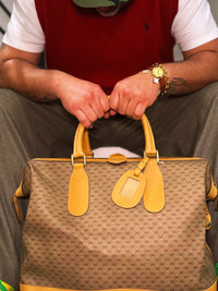 Vintage Gucci Hand Bag Brown PVC "Travel Bag"