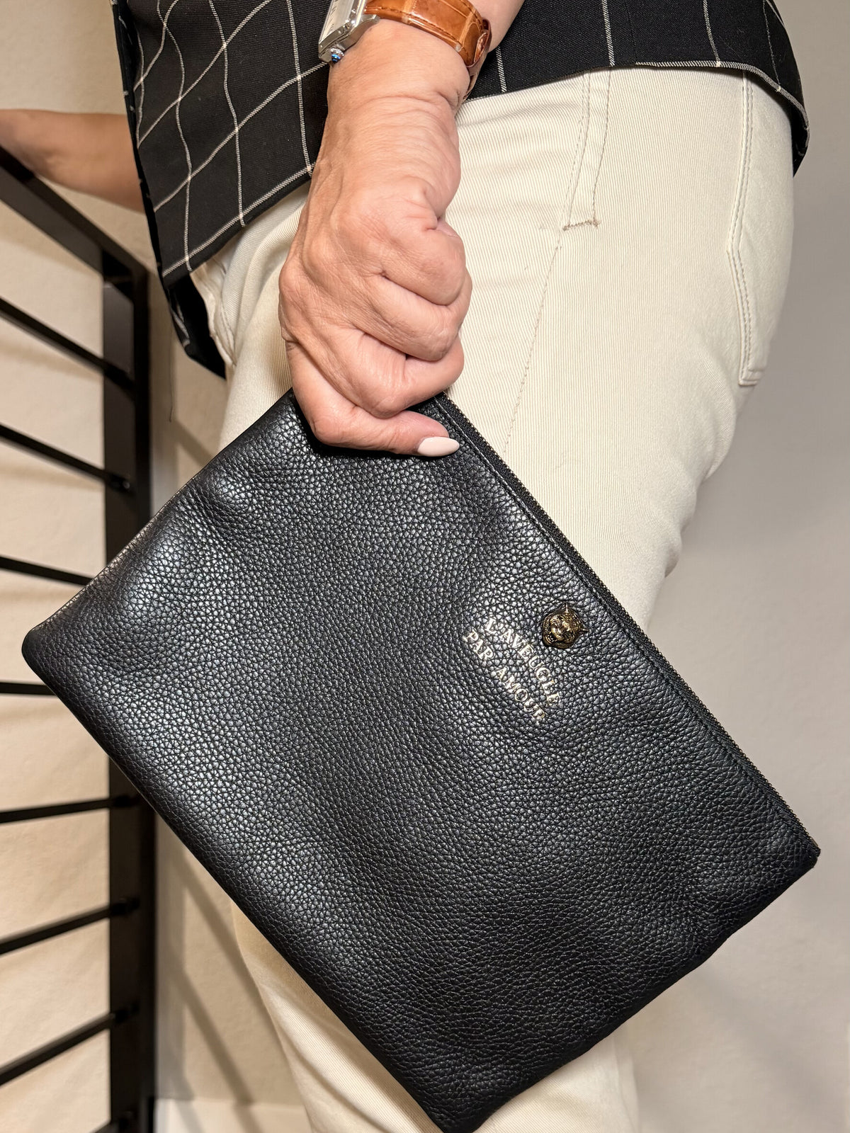 Gucci Clutch Bag Black Leather