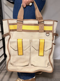 Bottega Veneta Hand Bag Beige Canvas