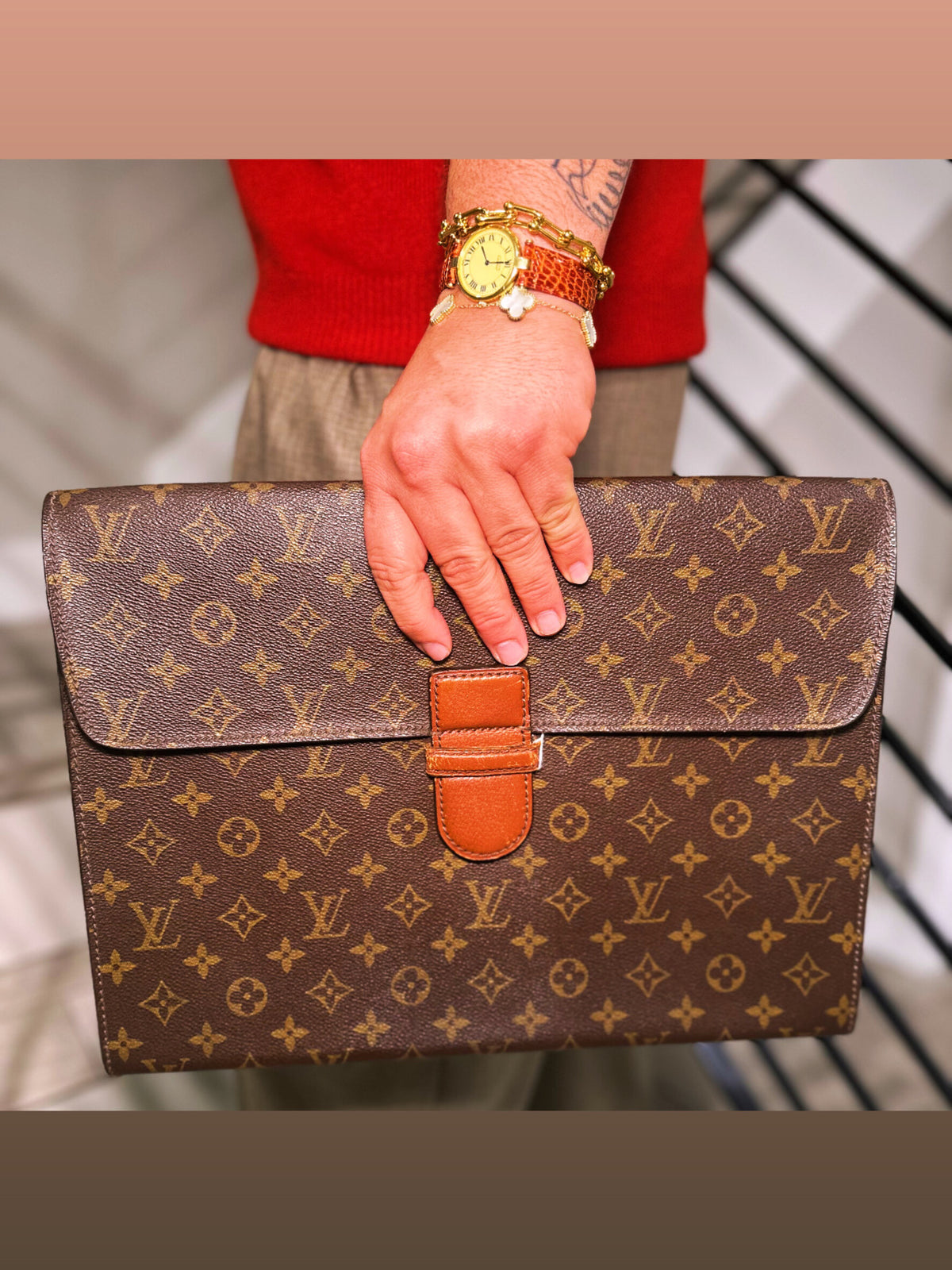 Louis Vuitton Monogram Ministre Document Case Clutch Bag