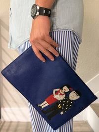 Dolce & Gabbana Leather Blue Clutch