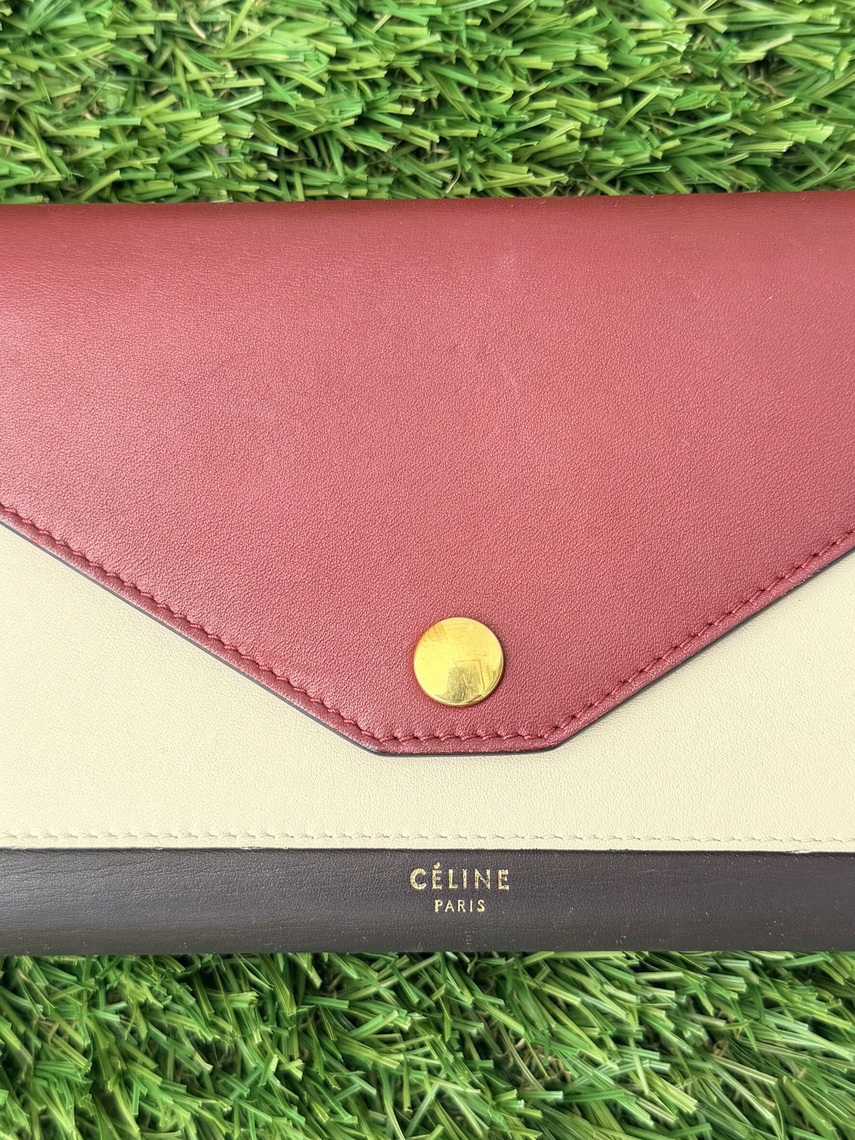 Celine Diamond Leather Wallet (tricolor)