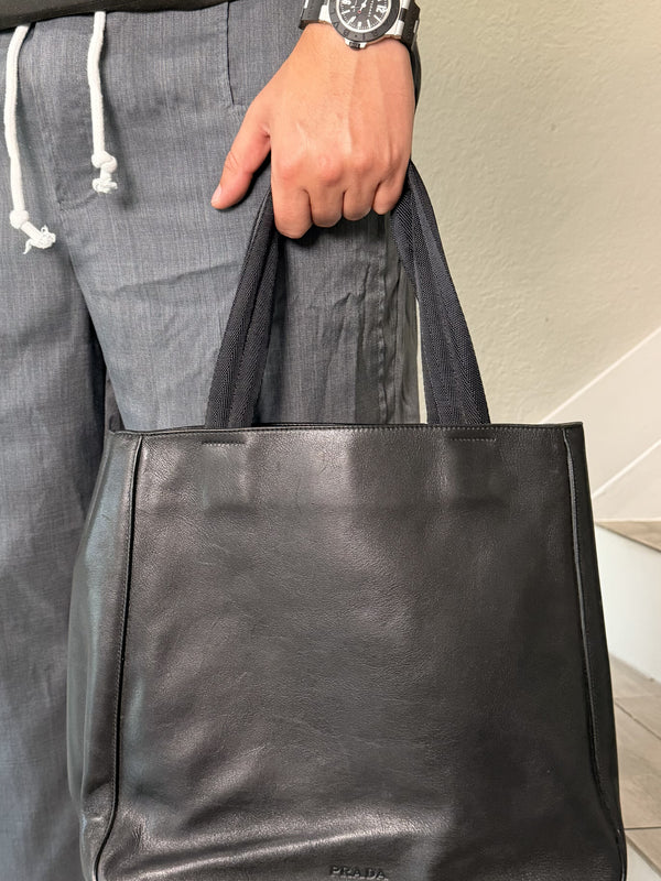 Prada Tote Bag Black Leather