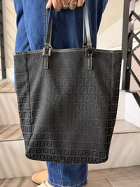 Fendi Hand Bag Black Canvas