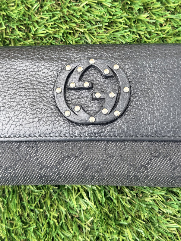 Gucci GG Canvas X Leather Bifold Wallet
