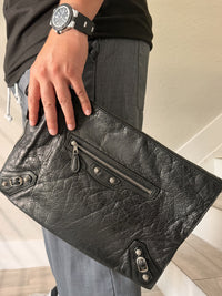 Balenciaga Clutch Black Bag Leather