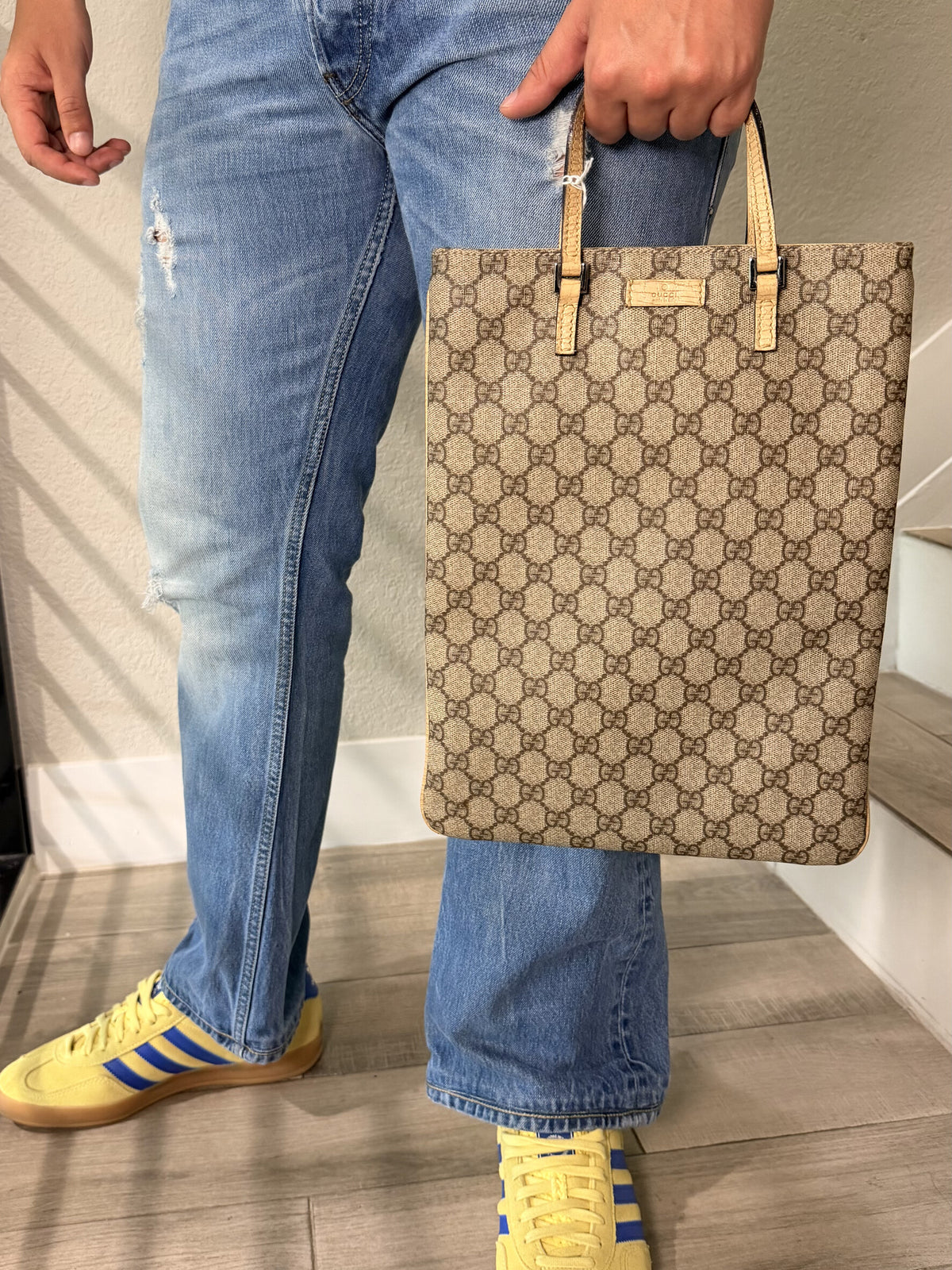 Gucci Tote Bag Brown PVC