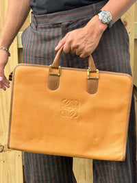 LOEWE Hand Bag Brown Leather