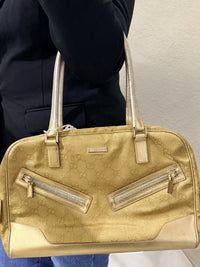 Gucci Ophidia Top Handle leather handbag Gold