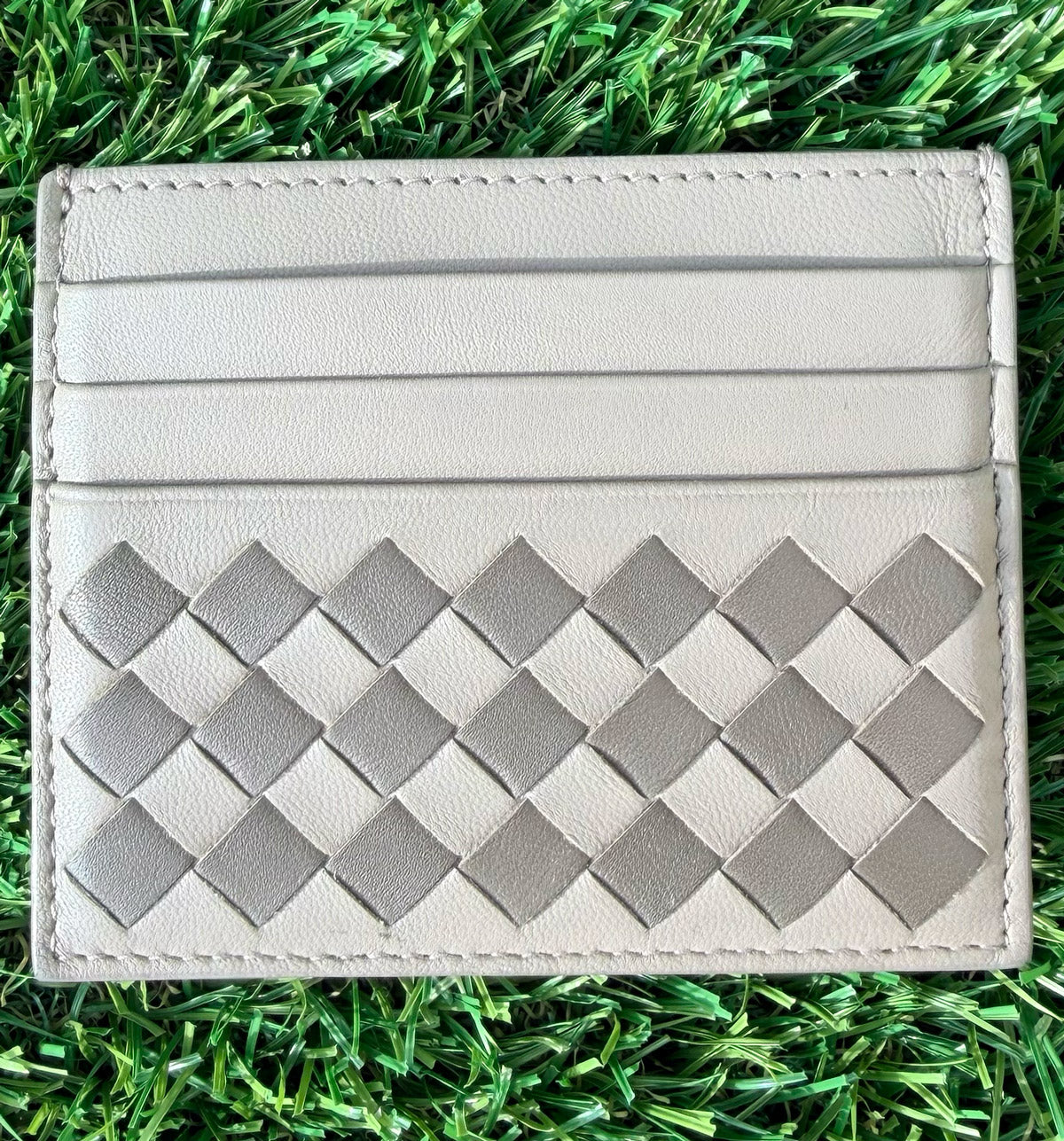 Bottega Venetta Intrecciato leather wallet Gray