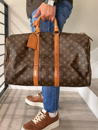 Louis Vuitton Monogram Keepall 45 Boston Bag W/Name tag
