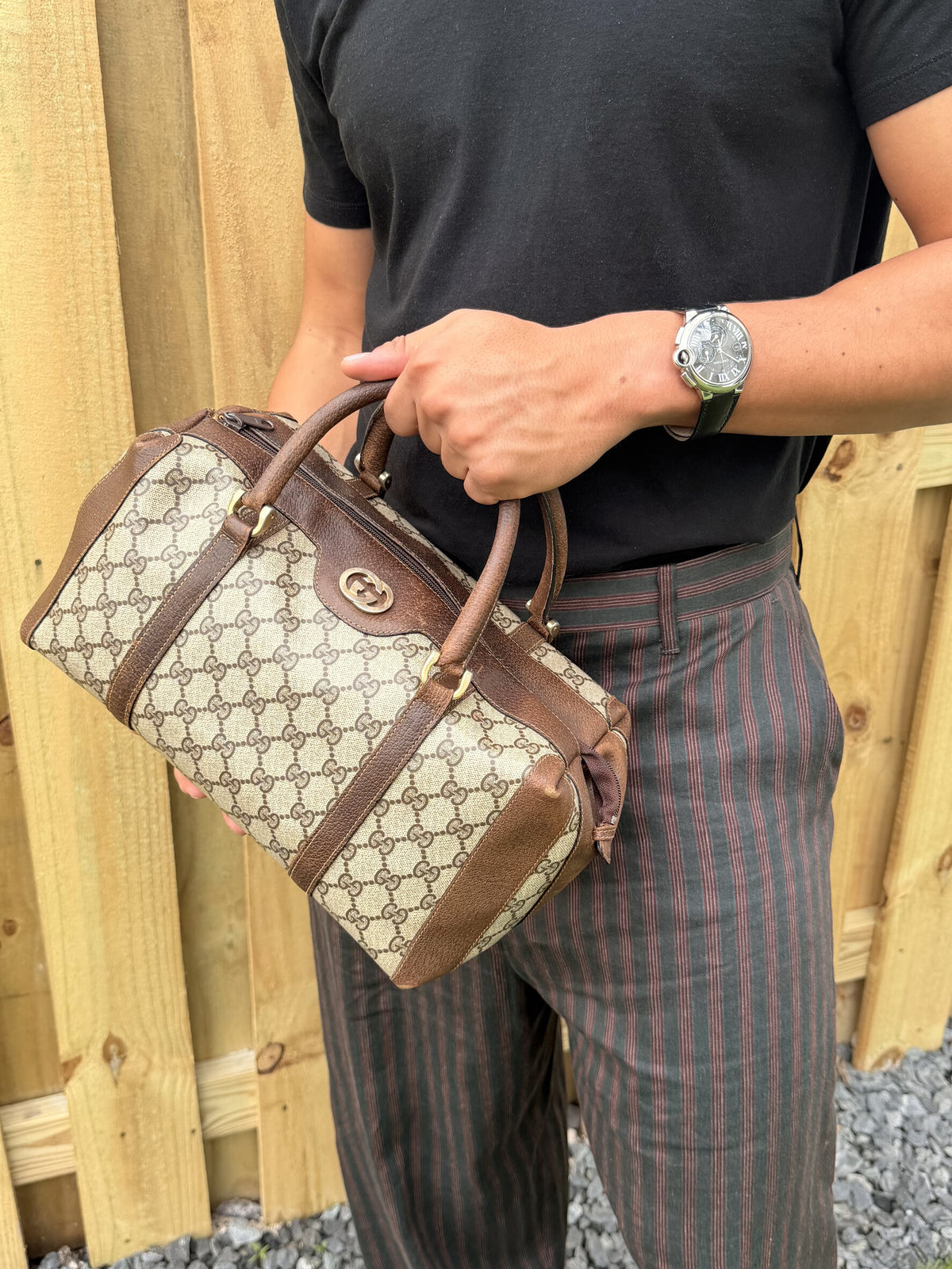 Gucci Vintage Boston Monogram Bag