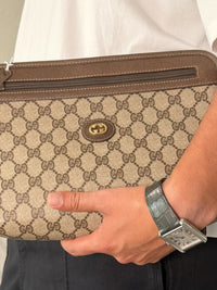 Vintage Gucci Clutch Bag Brown