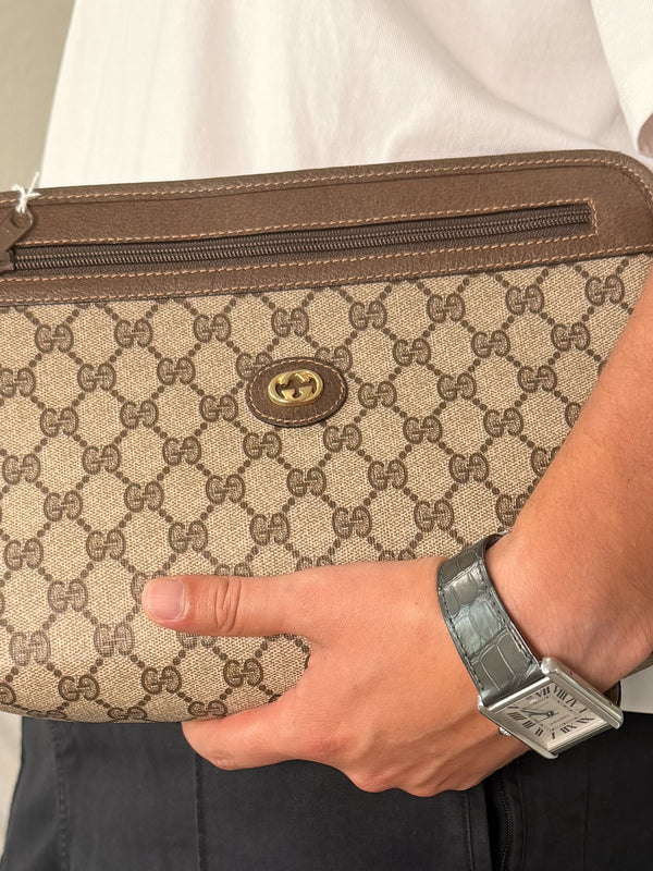 Vintage Gucci Clutch Bag Brown