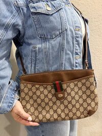 Vintage Gucci Shoulder Bag Sherry Line Brown