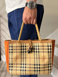 Burberry london Nova Check and Suede Beige / Orange Tote bag