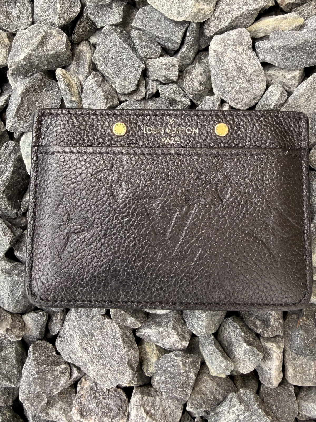 Louis Vuitton Card Holder Black Monogram Leather