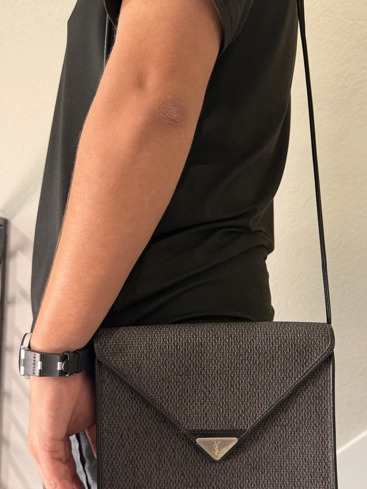 YSL Shoulder Bag Gray black