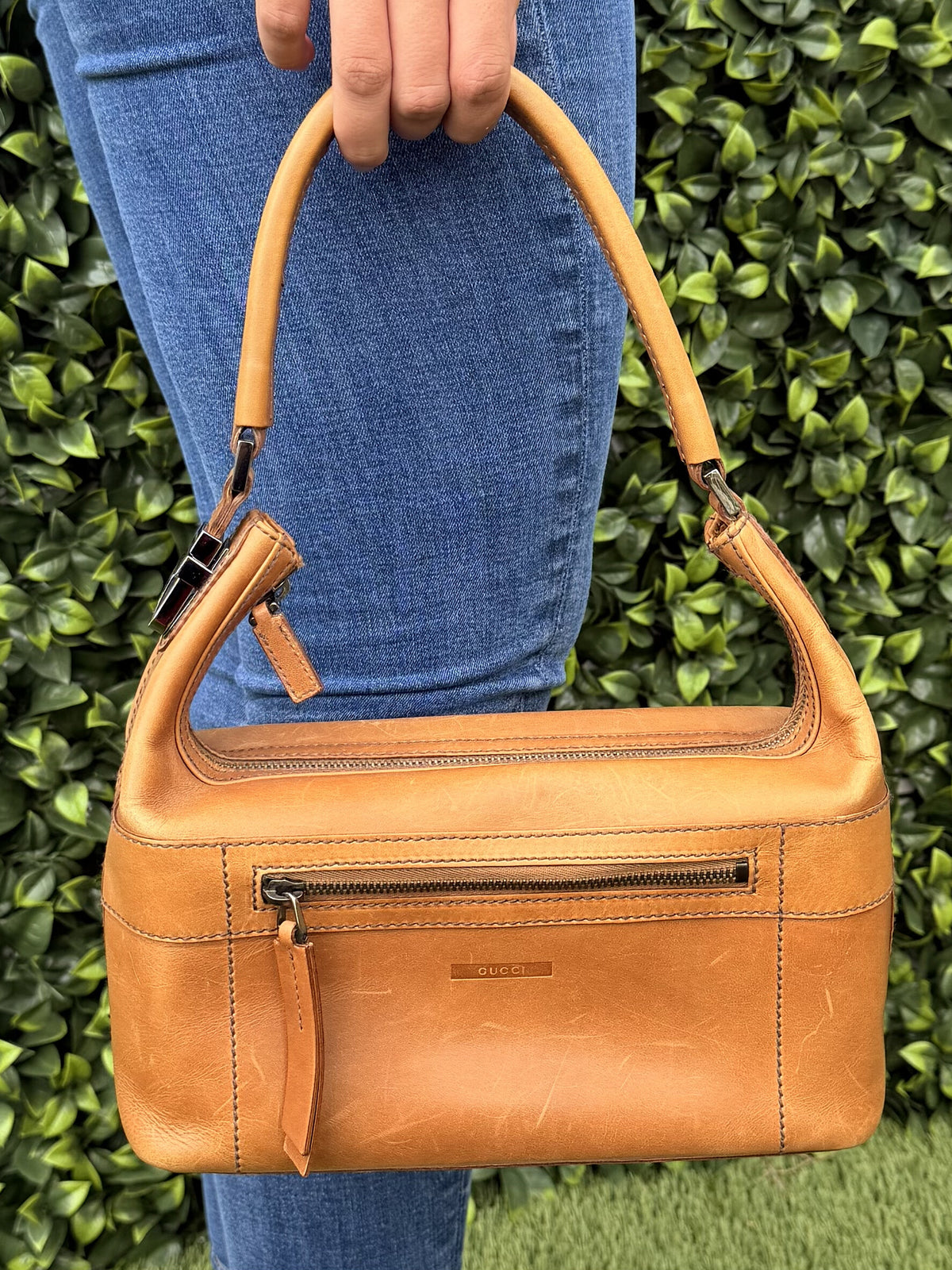 Gucci Brown Leather One Shoulder Bag