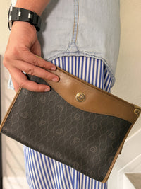 Dior Trotter Leather Beige Clutch Bag