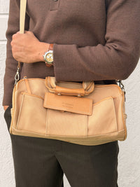 Burberry Blue Label Canvas Leather Brown 2way Boston bag