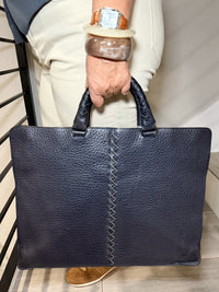 BOTTEGA VENETA INTRECCIATO Hand Bag Leather Black Gold