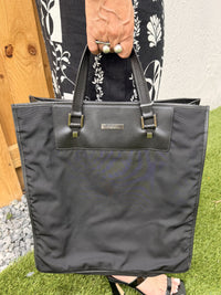 GUCCI Tote Bag Canvas Black Silver