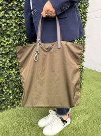 Prada Hand Bag Green Nylon