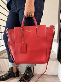 Gucci Tote Bag Red Leather