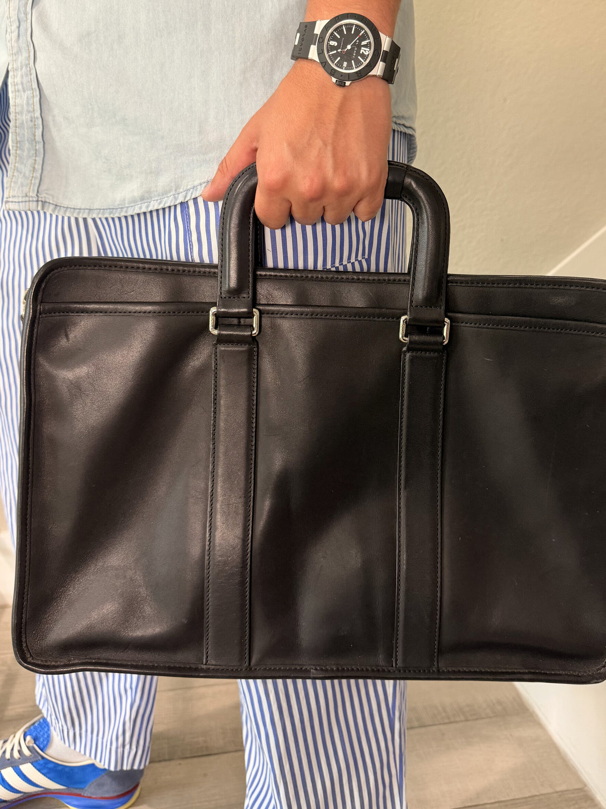 Coach Black Leather Embassy Brief 2way Business Bag