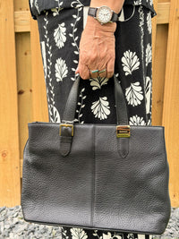 Burberry Inner Nova Check Leather Black Tote bag