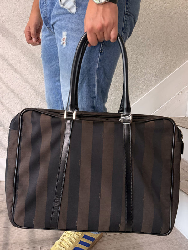 Fendi Pecan Pattern Brown 2 way Shoulder boston bag