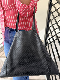 Bottega Veneta Intrecciatto Mirage Black Leather Tote Bag
