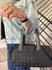 CHANEL New Travel Line Black Mini Boston Bag Handbag