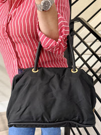 CELINE Tote Bag Nylon Black Gold