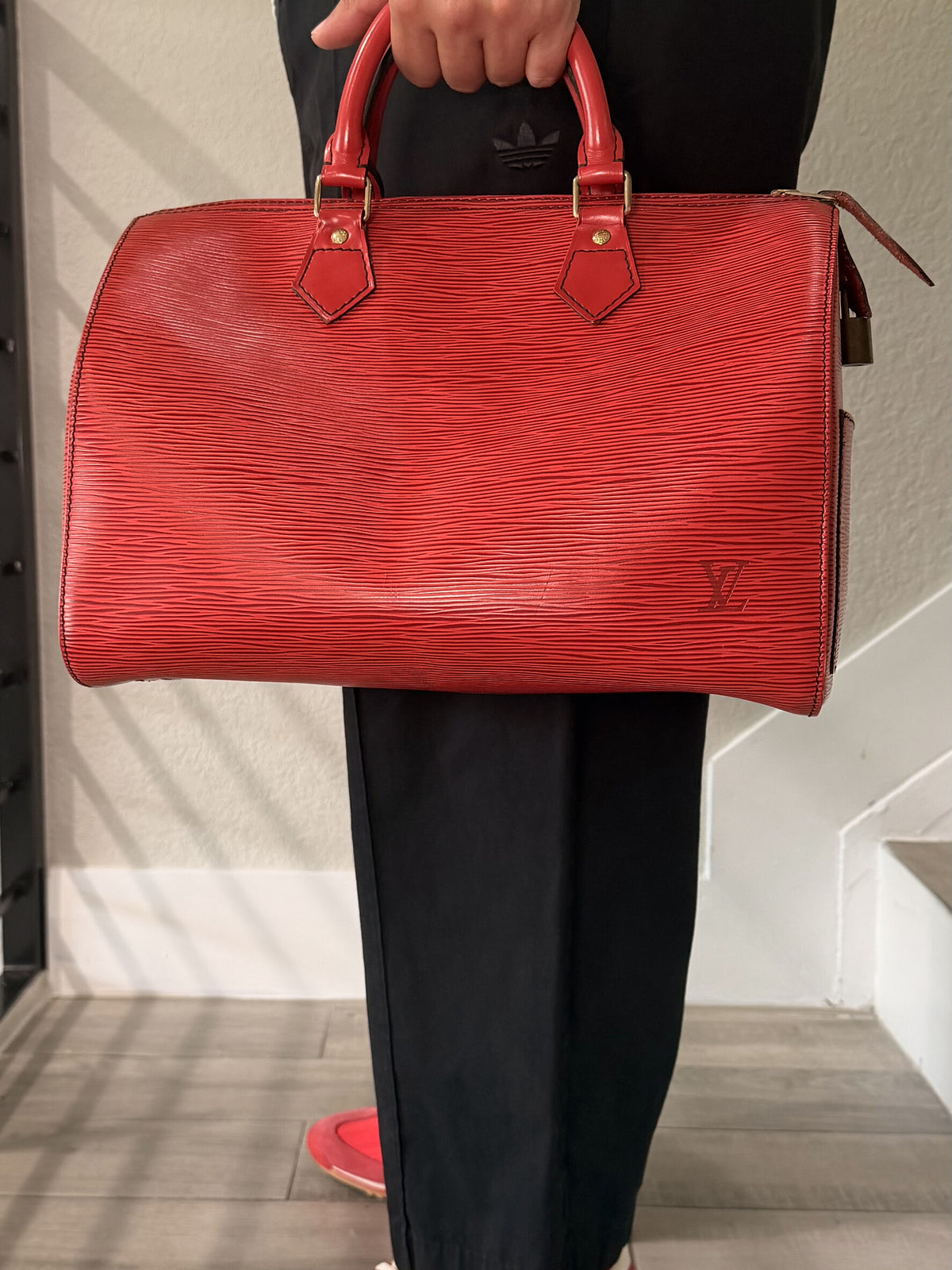 Louis Vuitton Epi Speedy 30 Castilian Red Handbag
