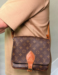 LV Cartouchiere Brown Monogram Shoulder Bag
