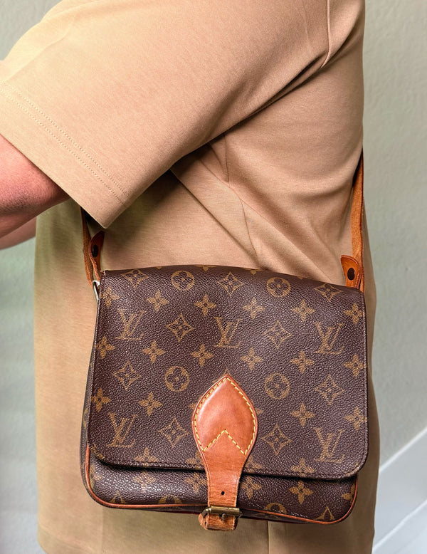 LV Cartouchiere Brown Monogram Shoulder Bag