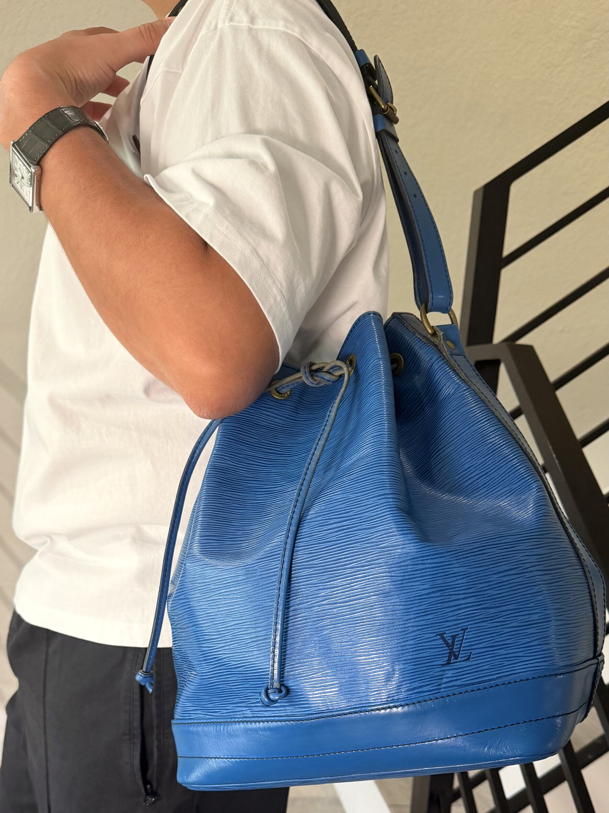 Louis Vuitton Shoulder Bag Noe Blue Epi
