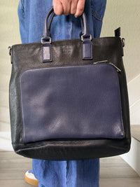 Gucci  Cosmopolis Leather Navy Black 2way Tote Bag