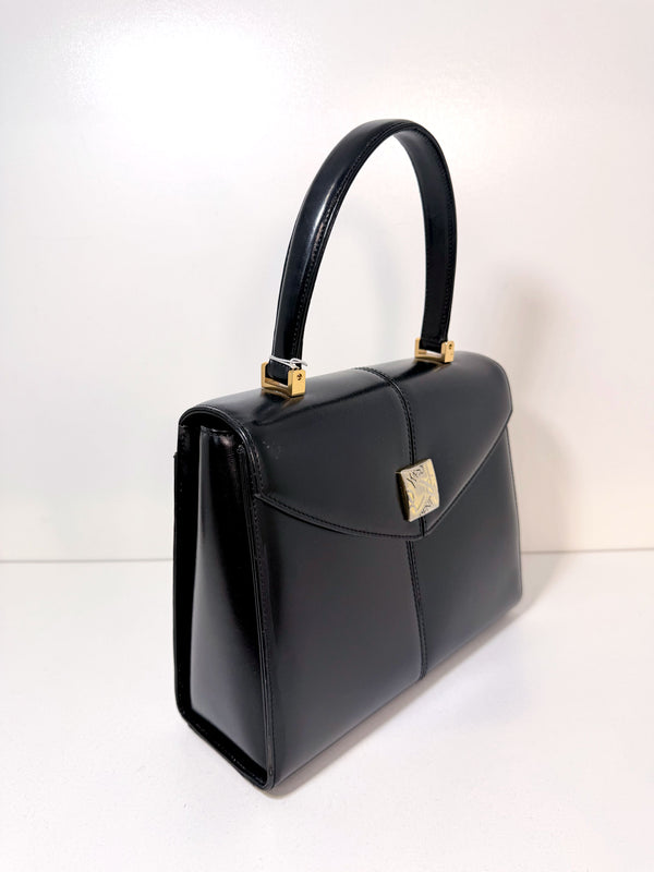 Christian Dior Tote Bag Leather Black Silver
